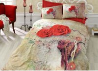 Постельное белье ранфорс Cotton Box - Floral Greta Kirmizi (Турция), евро